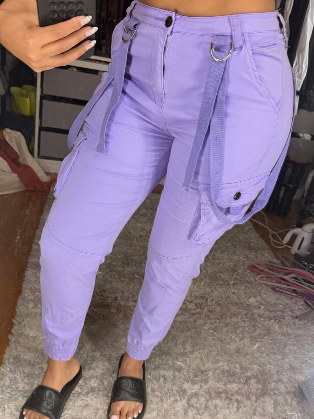 Fashion Nova Lavendar Cargo Pants M
